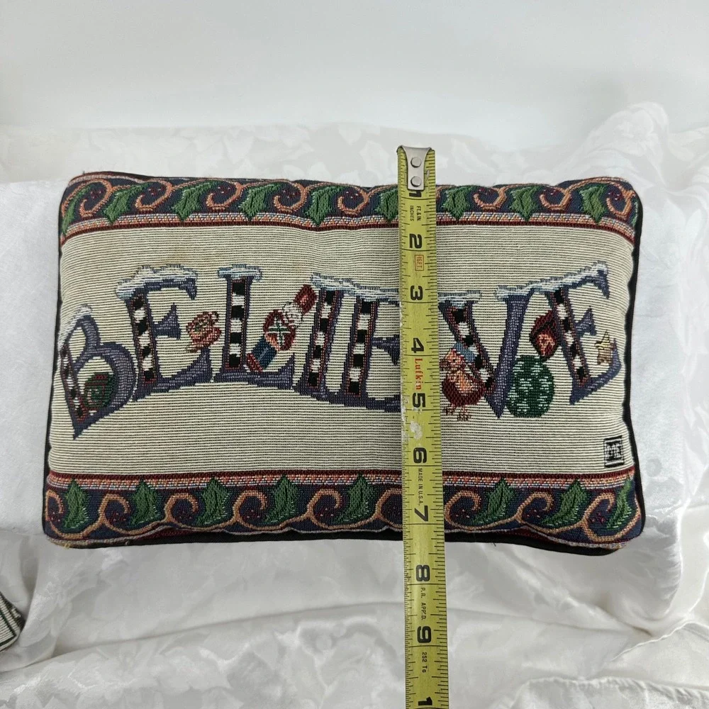 Unbranded Christmas Tapestry Pillows Multicolor Good Nutcracker Believe Set 2